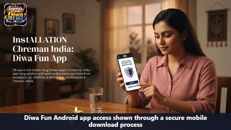 Diwa Fun Android app access shown through a secure mobile download process