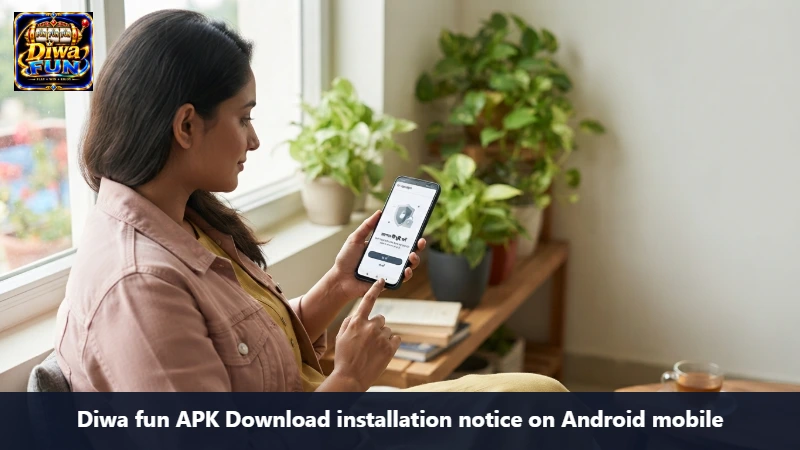 Diwa fun APK Download installation notice on Android mobile
