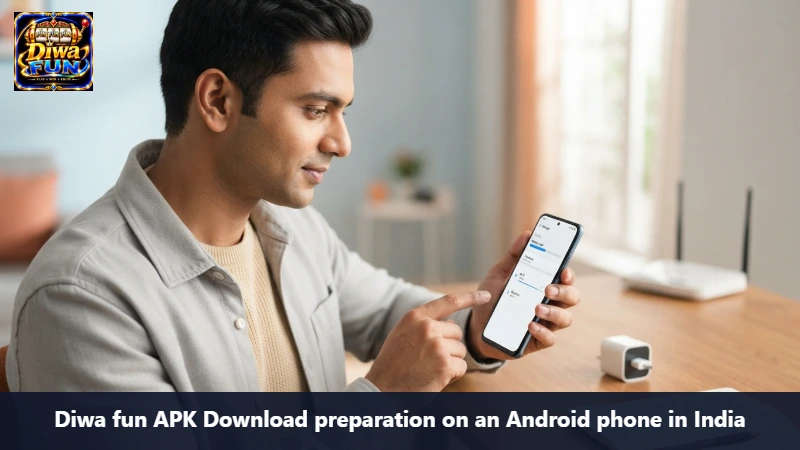 Diwa fun APK Download preparation on an Android phone in India