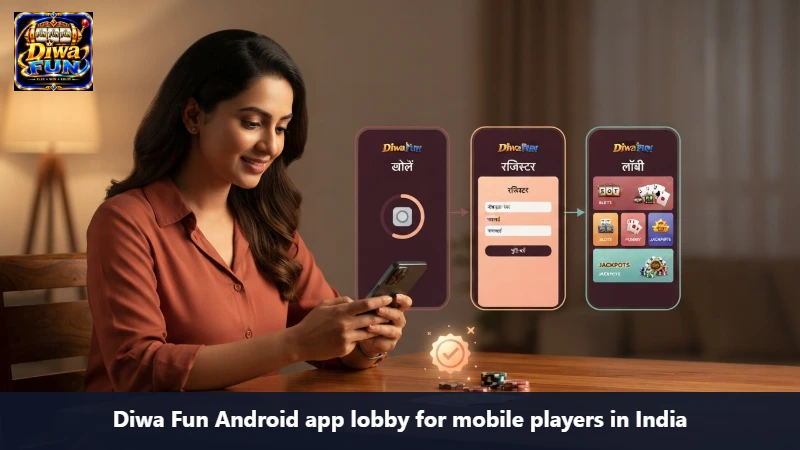 Diwa Fun Android app lobby for mobile players in India