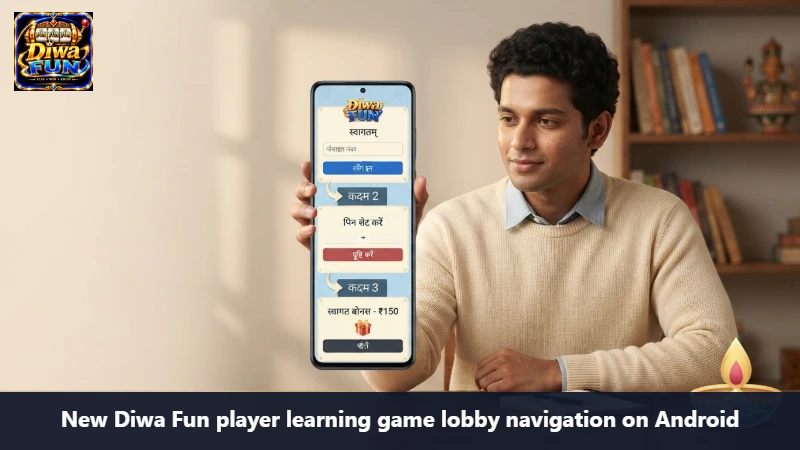 New Diwa Fun player learning game lobby navigation on Android